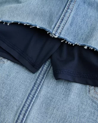 Low-Rise Y2K Chop Pocket Denim Mini Skort,Low-Rise Y2K Chop Pocket Denim Mini Skort