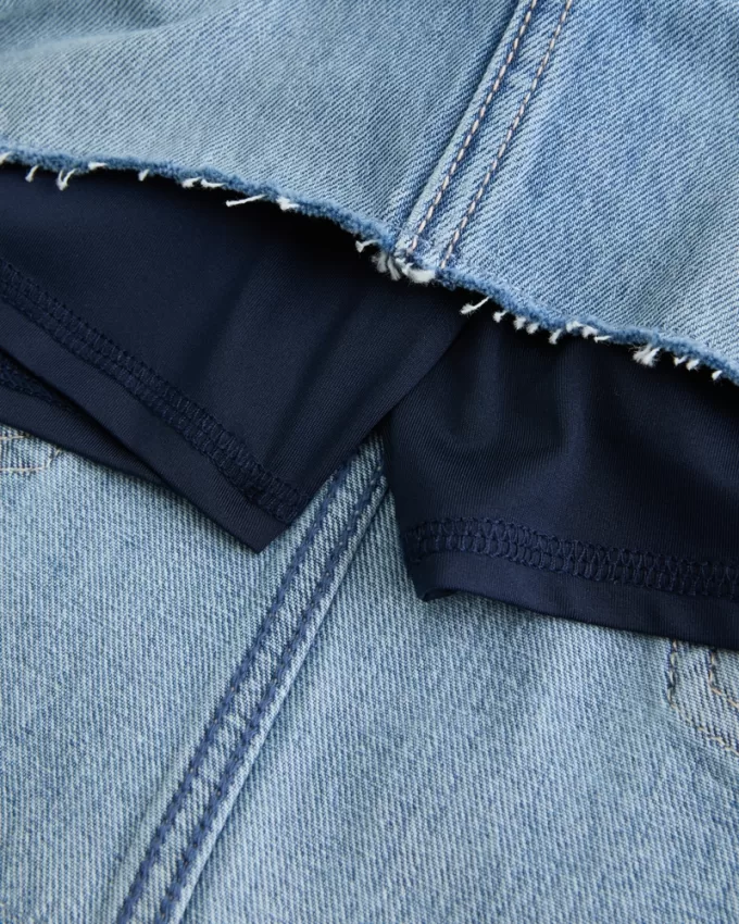 Low-Rise Y2K Chop Pocket Denim Mini Skort,Low-Rise Y2K Chop Pocket Denim Mini Skort