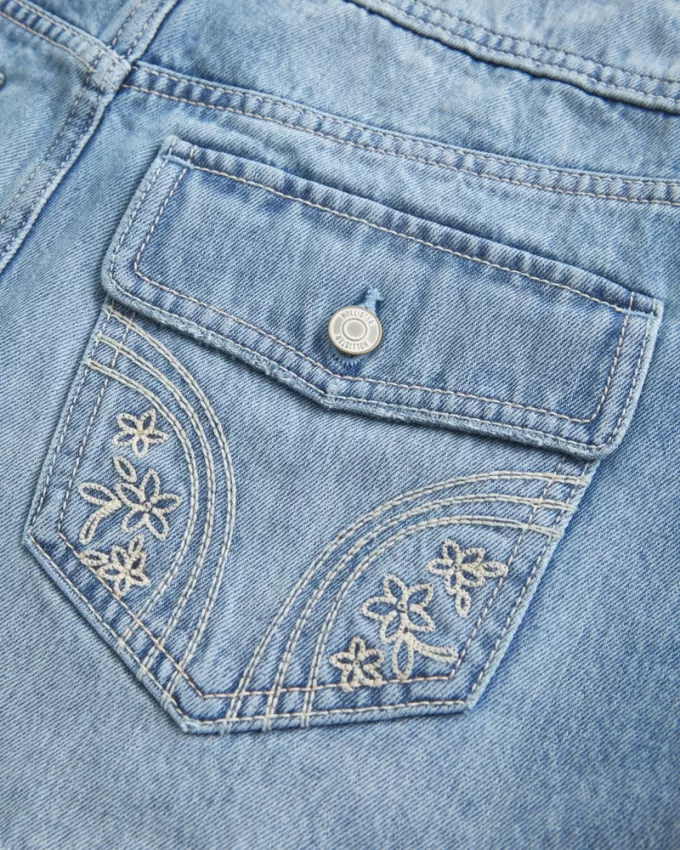 Low-Rise Y2K Chop Pocket Denim Mini Skort,Low-Rise Y2K Chop Pocket Denim Mini Skort