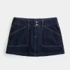 Low-Rise Y2K Chop Pocket Denim Mini Skort,Low-Rise Y2K Chop Pocket Denim Mini Skort