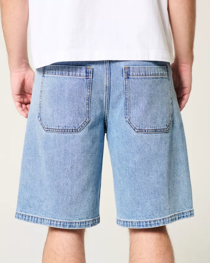 Medium Wash Baggy Jean Shorts,Medium Wash Baggy Jean Shorts
