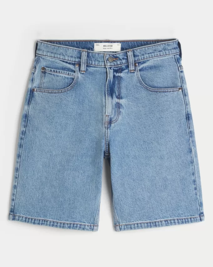 Medium Wash Baggy Jean Shorts,Medium Wash Baggy Jean Shorts