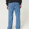 Medium Wash Baggy Painter Jeans,Medium Wash Baggy Painter Jeans