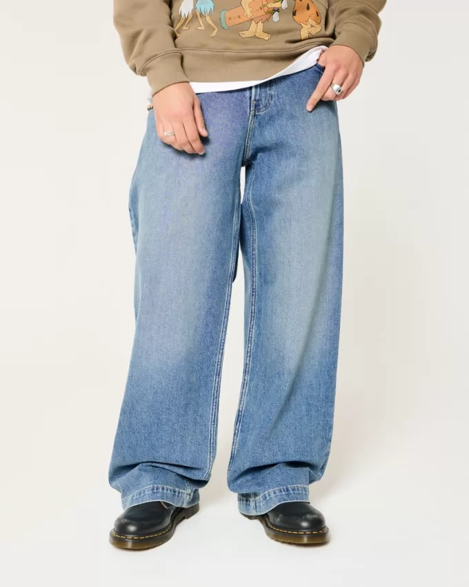 Medium Wash Super Baggy Jeans,Medium Wash Super Baggy Jeans