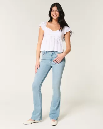 Mid-Rise Light Wash Boot Jeans,Mid-Rise Light Wash Boot Jeans