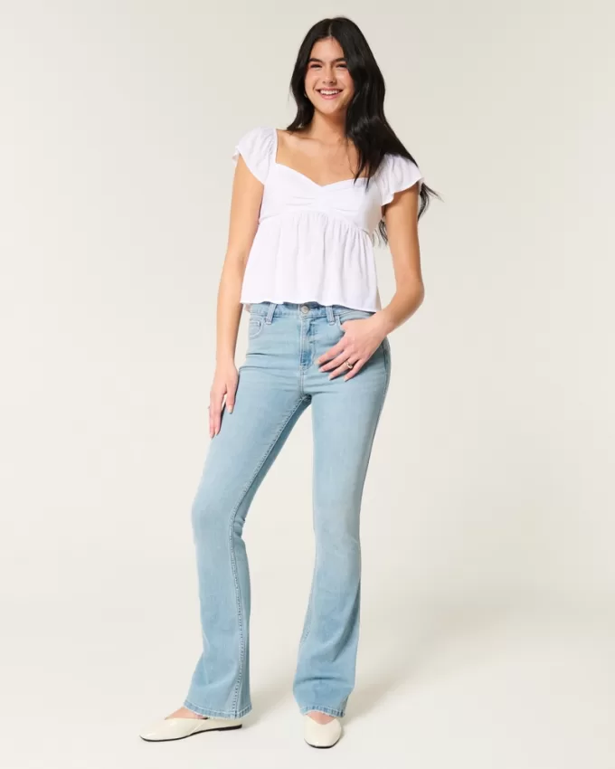 Mid-Rise Light Wash Boot Jeans,Mid-Rise Light Wash Boot Jeans