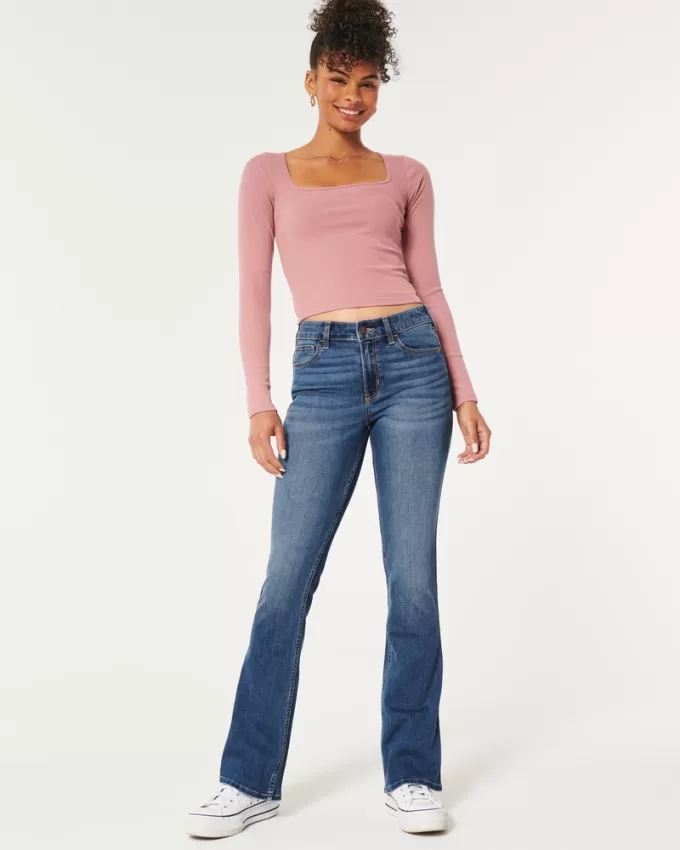 Mid-Rise Medium Wash Boot Jeans,Mid-Rise Medium Wash Boot Jeans
