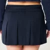 Mid-Rise Pleated Mini Skort,Mid-Rise Pleated Mini Skort