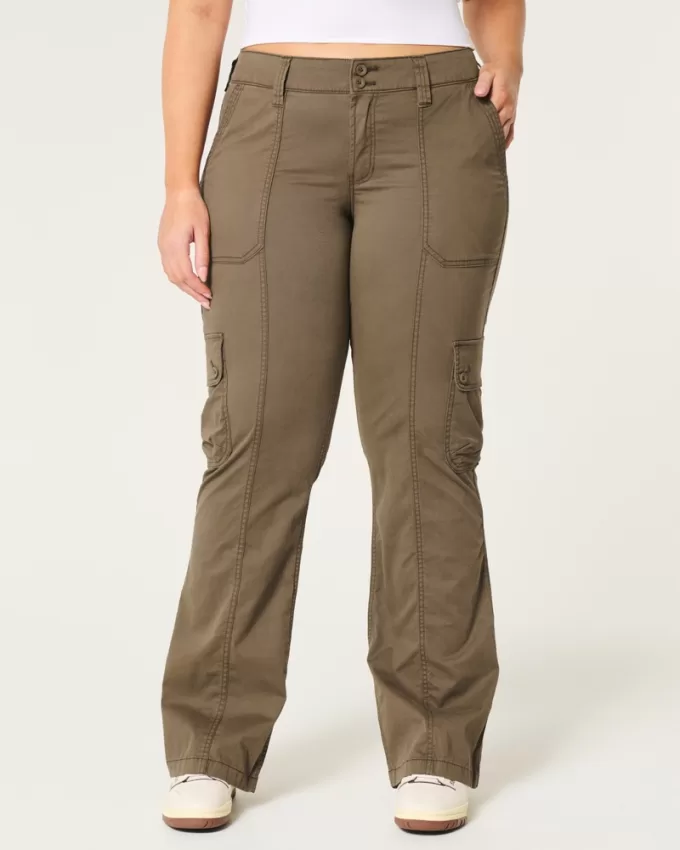 Mid-Rise Relaxed Cargo Boot Pants,Mid-Rise Relaxed Cargo Boot Pants