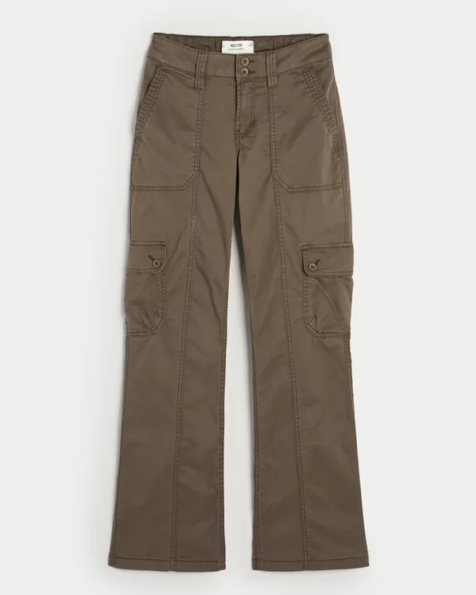 Mid-Rise Relaxed Cargo Boot Pants,Mid-Rise Relaxed Cargo Boot Pants