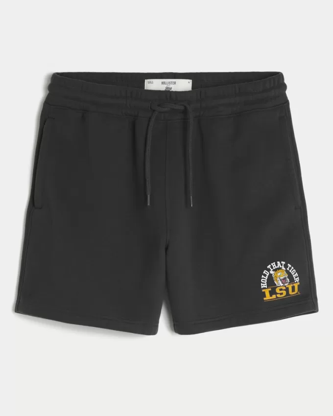 Mid-Thigh Fleece LSU Tigers Graphic Shorts,Mid-Thigh Fleece LSU Tigers Graphic Shorts