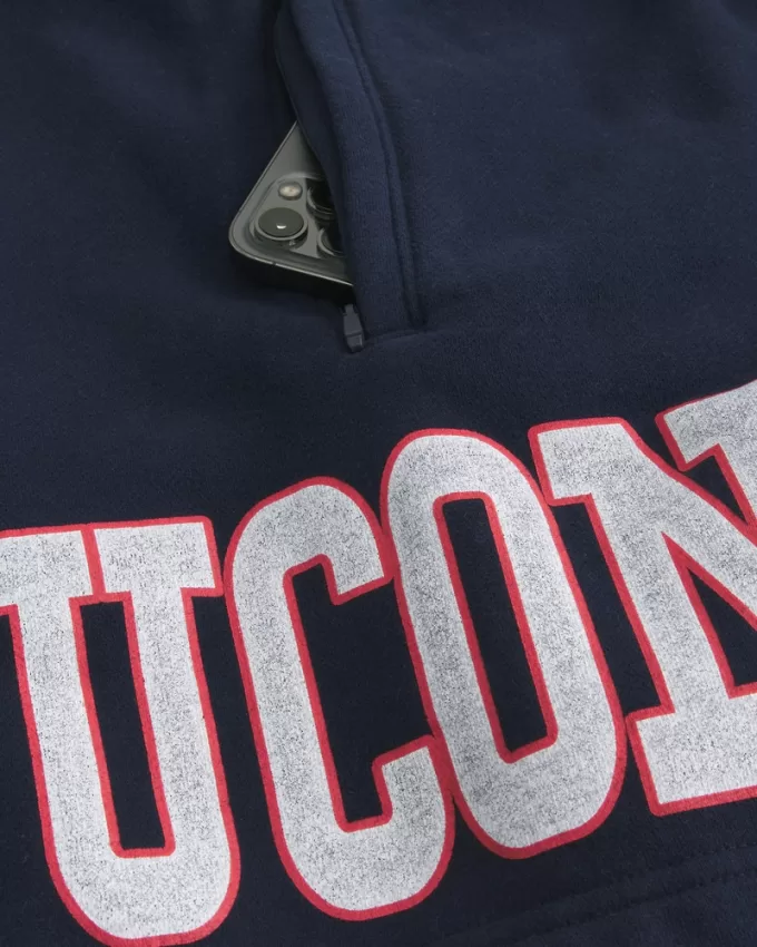 Mid-Thigh Fleece UConn Huskies Graphic Shorts,Mid-Thigh Fleece UConn Huskies Graphic Shorts