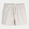 Mid-Thigh Linen-Blend Pull-On Shorts,Mid-Thigh Linen-Blend Pull-On Shorts