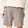 Mid-Thigh Linen-Blend Pull-On Shorts,Mid-Thigh Linen-Blend Pull-On Shorts