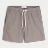 Mid-Thigh Linen-Blend Pull-On Shorts,Mid-Thigh Linen-Blend Pull-On Shorts