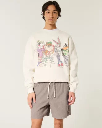 Mid-Thigh Linen-Blend Pull-On Shorts,Mid-Thigh Linen-Blend Pull-On Shorts