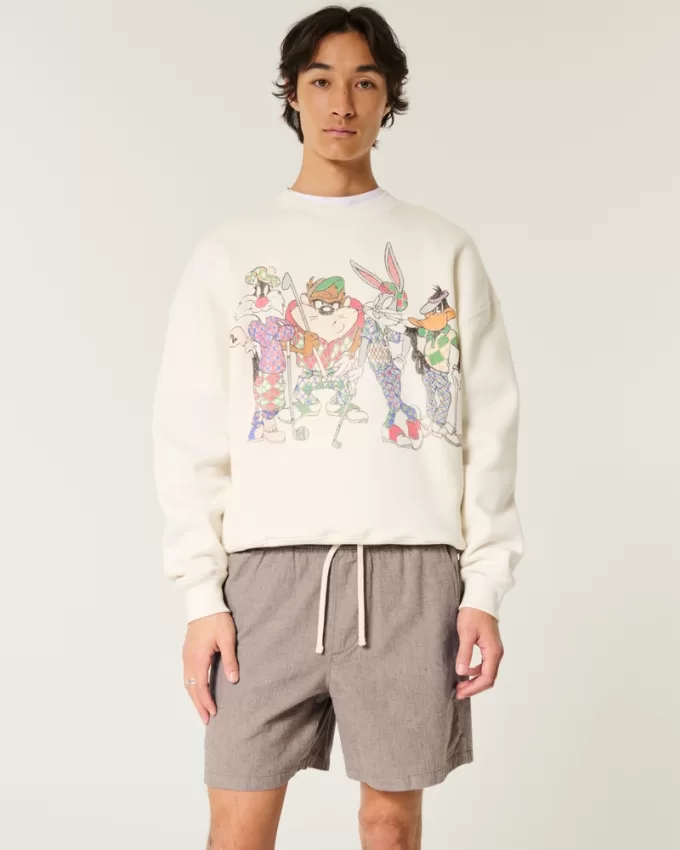 Mid-Thigh Linen-Blend Pull-On Shorts,Mid-Thigh Linen-Blend Pull-On Shorts