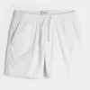 Mid-Thigh Linen-Blend Pull-On Shorts,Mid-Thigh Linen-Blend Pull-On Shorts