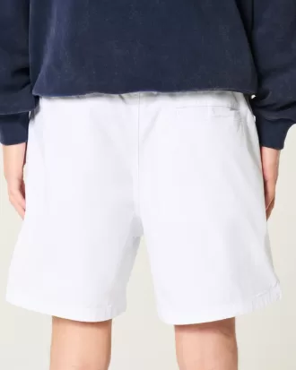 Mid-Thigh Twill Pull-On Shorts,Mid-Thigh Twill Pull-On Shorts