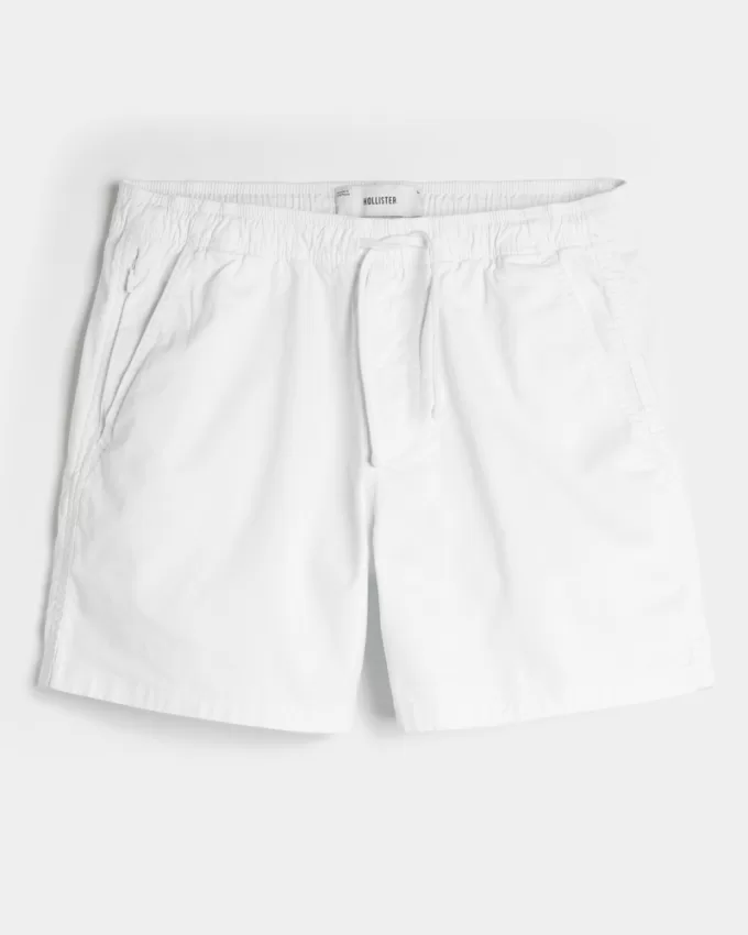 Mid-Thigh Twill Pull-On Shorts,Mid-Thigh Twill Pull-On Shorts