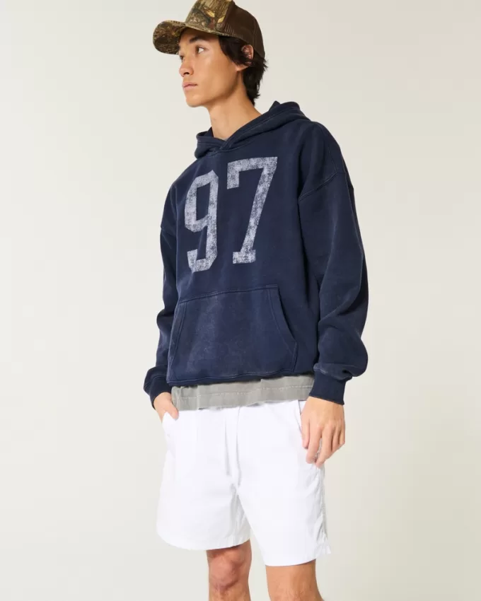 Mid-Thigh Twill Pull-On Shorts,Mid-Thigh Twill Pull-On Shorts