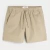 Mid-Thigh Twill Pull-On Shorts,Mid-Thigh Twill Pull-On Shorts