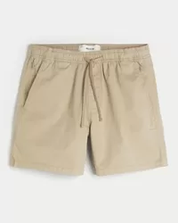 Mid-Thigh Twill Pull-On Shorts,Mid-Thigh Twill Pull-On Shorts
