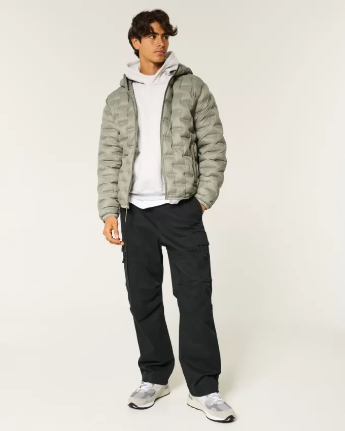 Mid-Weight Hooded Puffer Jacket,Mid-Weight Hooded Puffer Jacket