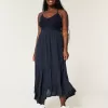 Mixed Fabric Crochet-Style Maxi Dress,Mixed Fabric Crochet-Style Maxi Dress