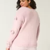 Off-the-Shoulder Bow Applique Sweater,Off-the-Shoulder Bow Applique Sweater