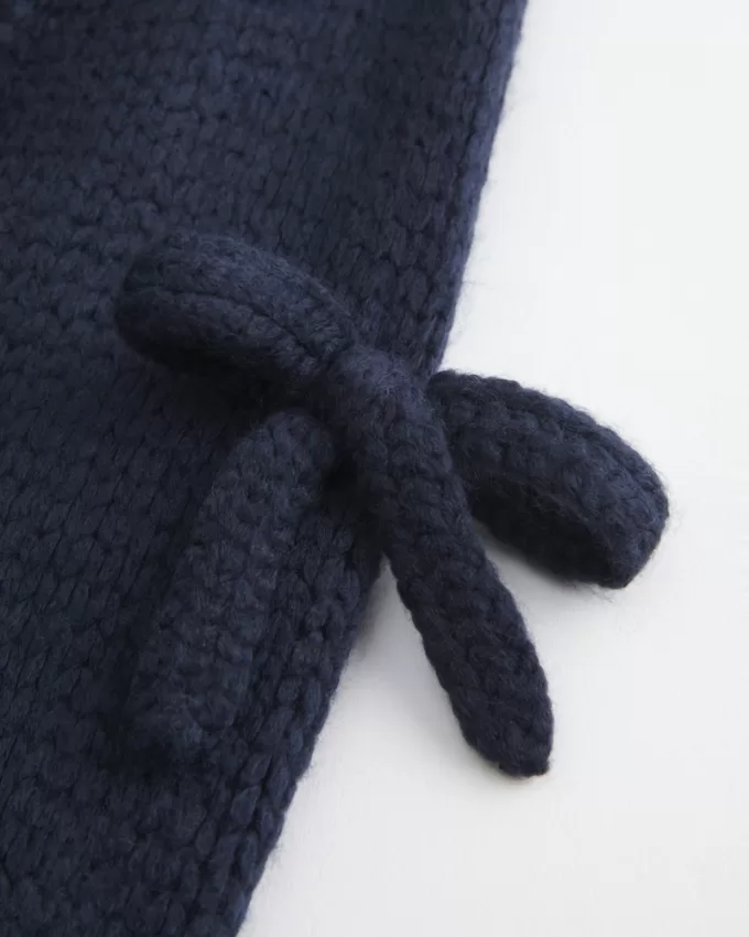 Off-the-Shoulder Bow Applique Sweater,Off-the-Shoulder Bow Applique Sweater