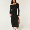 Off-the-Shoulder Midi Sweater Dress,Off-the-Shoulder Midi Sweater Dress Off-the-Shoulder Midi Sweater Dress,Off-the-Shoulder Midi Sweater Dress