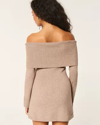 Off-the-Shoulder Skater Sweater Dress,Off-the-Shoulder Skater Sweater Dress Off-the-Shoulder Skater Sweater Dress,Off-the-Shoulder Skater Sweater Dress