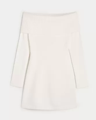 Off-the-Shoulder Skater Sweater Dress,Off-the-Shoulder Skater Sweater Dress Off-the-Shoulder Skater Sweater Dress,Off-the-Shoulder Skater Sweater Dress