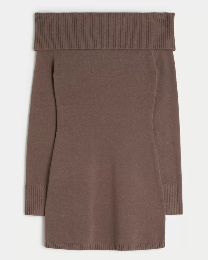 Off-the-Shoulder Skater Sweater Dress,Off-the-Shoulder Skater Sweater Dress Off-the-Shoulder Skater Sweater Dress,Off-the-Shoulder Skater Sweater Dress