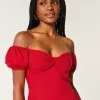 On/Off-the-Shoulder Drop-Waist Dress,On/Off-the-Shoulder Drop-Waist Dress