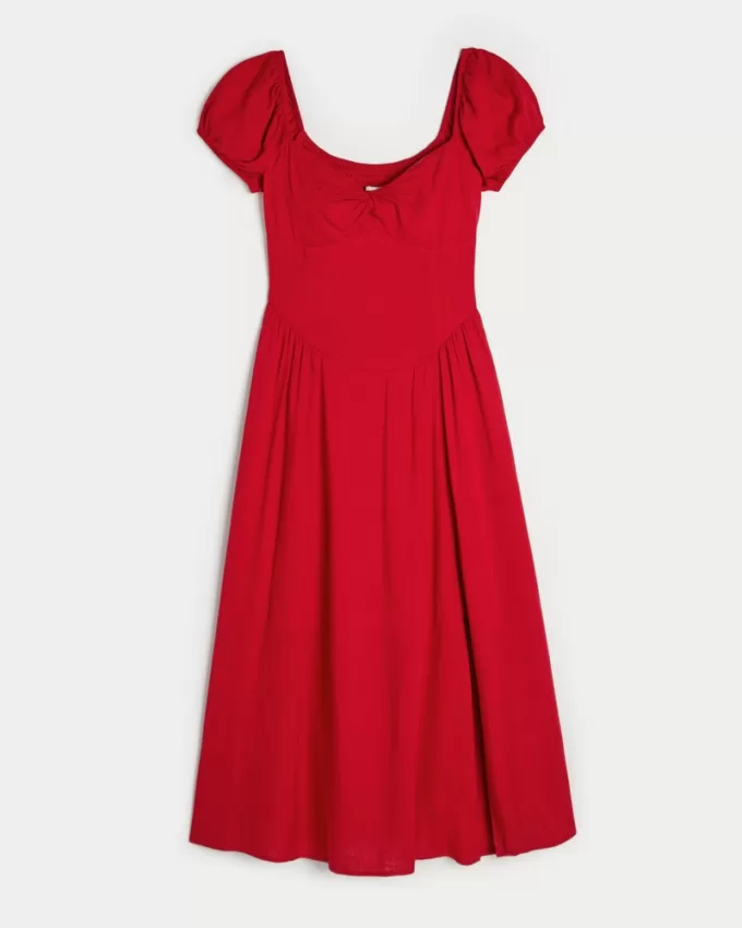 On/Off-the-Shoulder Drop-Waist Dress,On/Off-the-Shoulder Drop-Waist Dress