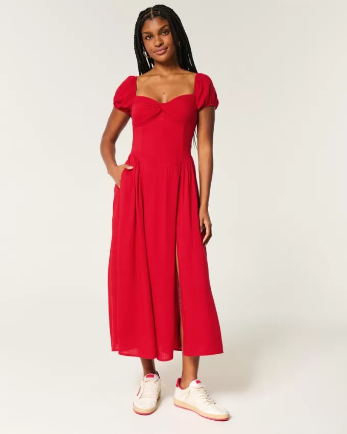 On/Off-the-Shoulder Drop-Waist Dress,On/Off-the-Shoulder Drop-Waist Dress