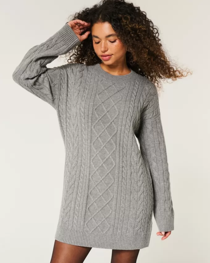 Oversized Cable-Knit Crew Sweater Dress,Oversized Cable-Knit Crew Sweater Dress Oversized Cable-Knit Crew Sweater Dress,Oversized Cable-Knit Crew Sweater Dress