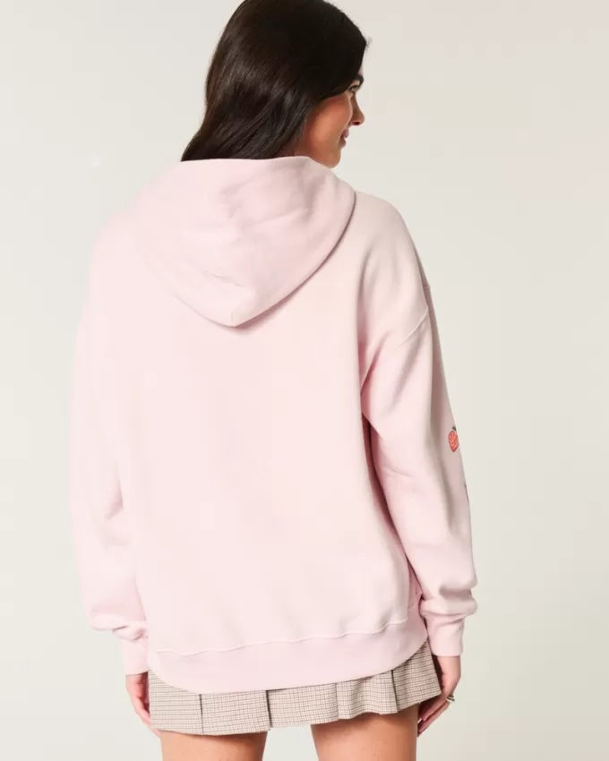 Oversized Café Graphic Hoodie,Oversized Café Graphic Hoodie