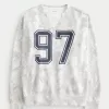 Oversized Camo Number Graphic Notch-Neck Sweatshirt,Oversized Camo Number Graphic Notch-Neck Sweatshirt