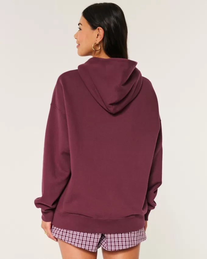 Oversized Football Graphic Hoodie,Oversized Football Graphic Hoodie