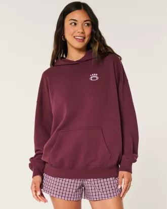 Oversized Football Graphic Hoodie,Oversized Football Graphic Hoodie