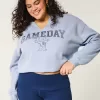 Oversized Gameday Graphic Notch-Neck Sweatshirt,Oversized Gameday Graphic Notch-Neck Sweatshirt