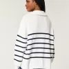 Oversized Half-Zip Graphic Sweater,Oversized Half-Zip Graphic Sweater