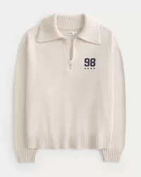 Oversized Half-Zip Graphic Sweater,Oversized Half-Zip Graphic Sweater