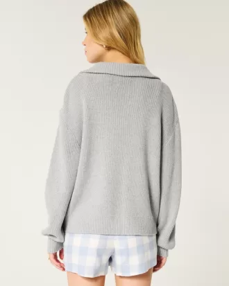 Oversized Half-Zip Sweater,Oversized Half-Zip Sweater