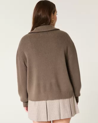 Oversized Half-Zip Sweater,Oversized Half-Zip Sweater