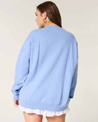 Oversized Kauai Graphic Crew Sweatshirt,Oversized Kauai Graphic Crew Sweatshirt