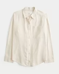 Oversized Linen-Blend Shirt,Oversized Linen-Blend Shirt